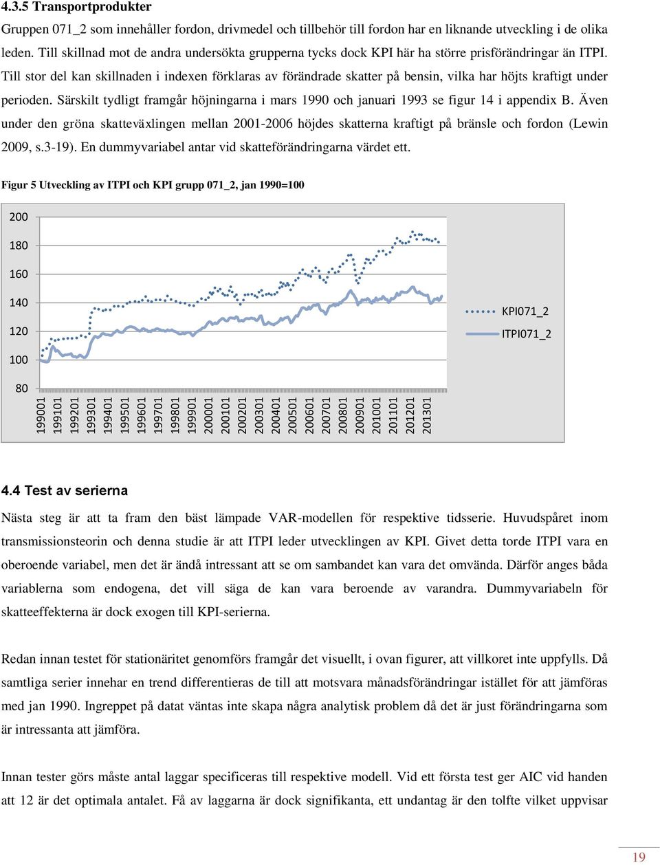 Till stor del kan skillnaden i indexen förklaras av förändrade skatter på bensin, vilka har höjts kraftigt under perioden.