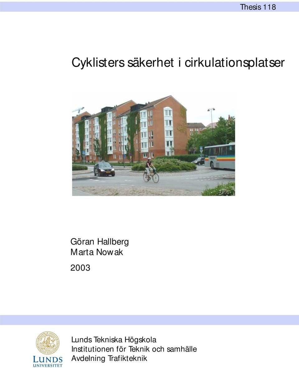 Nowak 2003 Lunds Tekniska Högskola