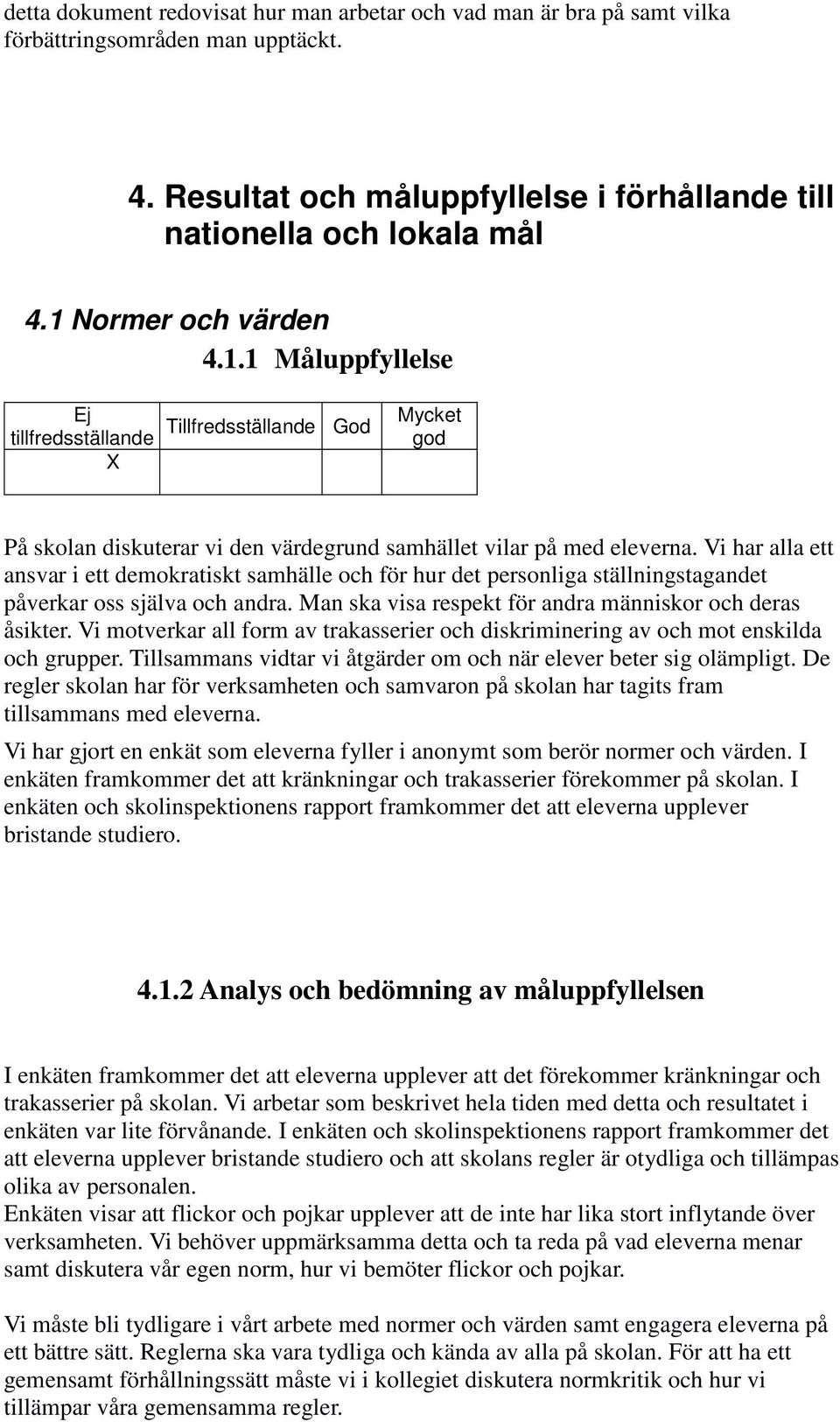 Vi har alla ett ansvar i ett demokratiskt samhälle och för hur det personliga ställningstagandet påverkar oss själva och andra. Man ska visa respekt för andra människor och deras åsikter.