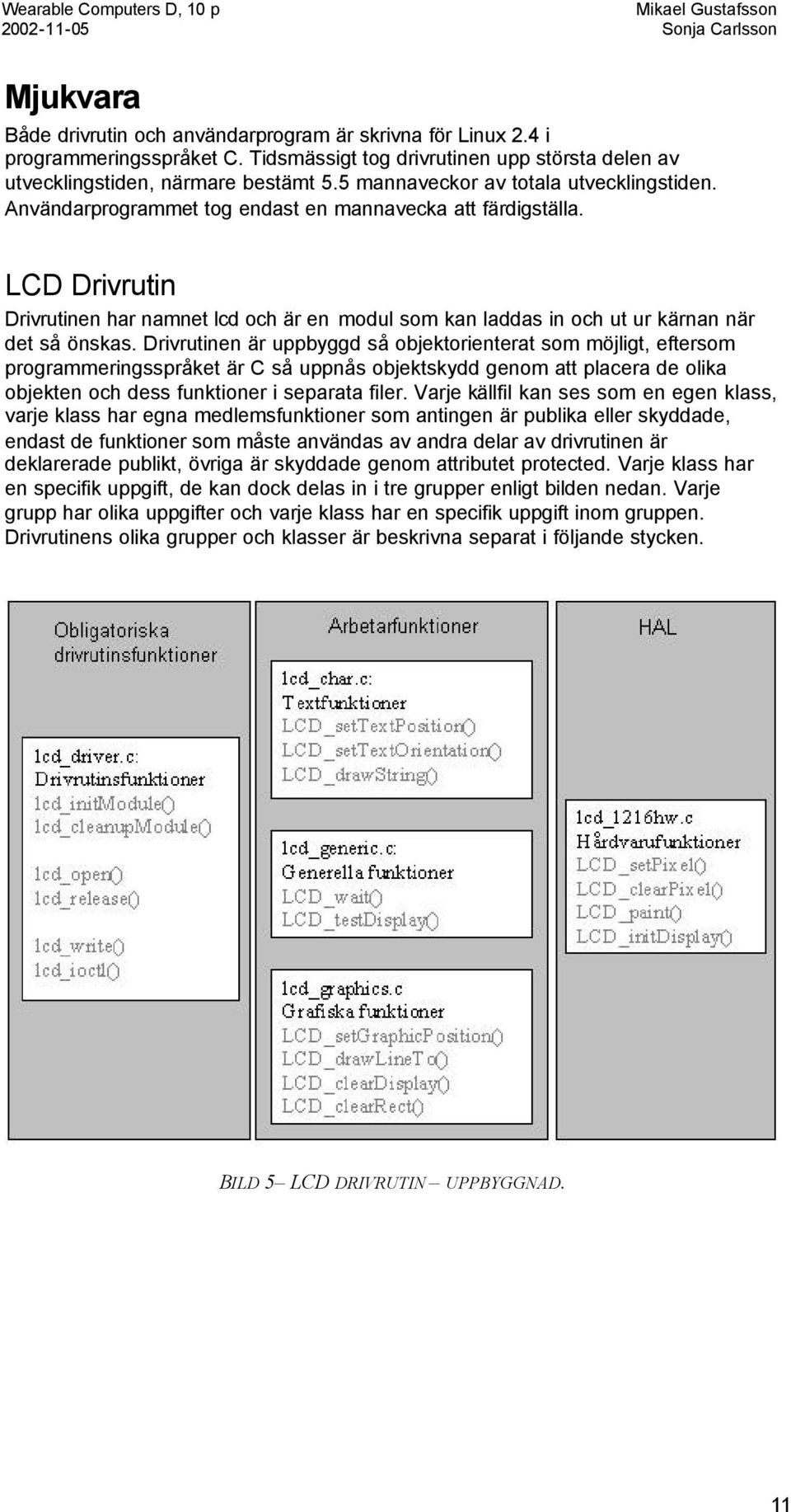 LCD Drivrutin Drivrutinen har namnet lcd och är en modul som kan laddas in och ut ur kärnan när det så önskas.