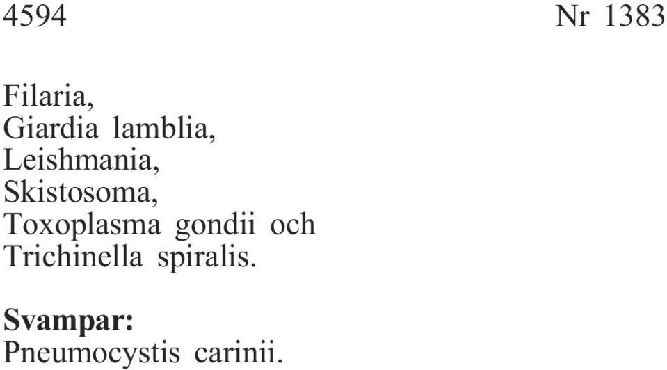 Toxoplasma gondii och Trichinella