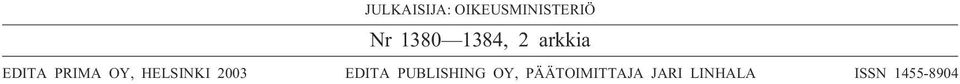 HELSINKI 2003 EDITA PUBLISHING OY,