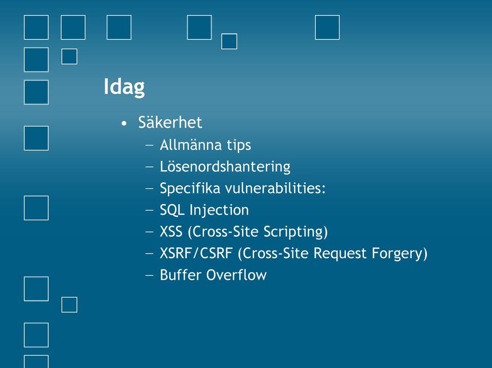 vulnerabilities: SQL Injection XSS