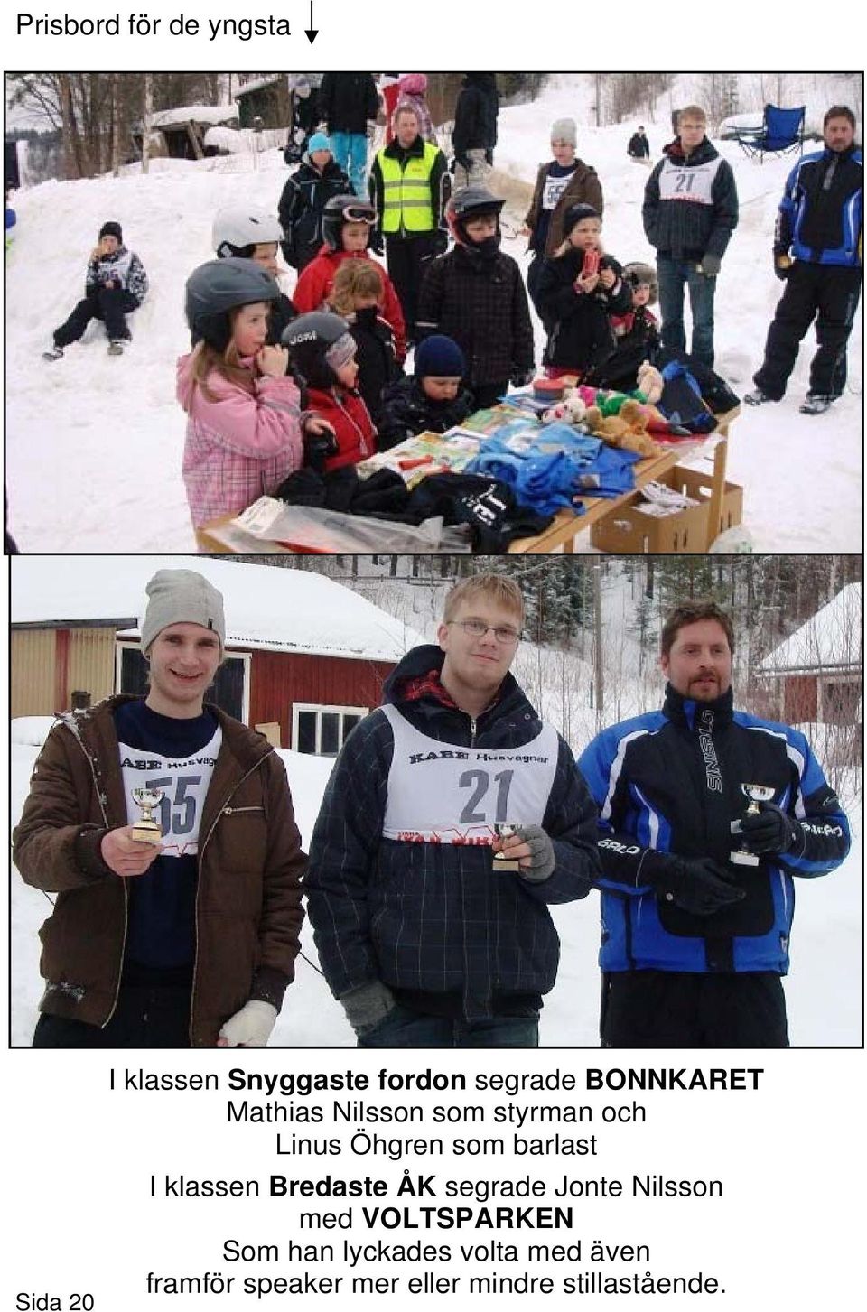 I klassen Bredaste ÅK segrade Jonte Nilsson med VOLTSPARKEN Som han