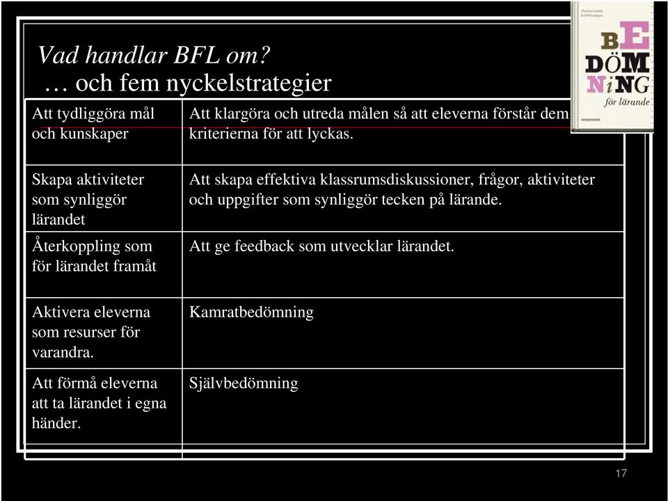 kriterierna för att lyckas.