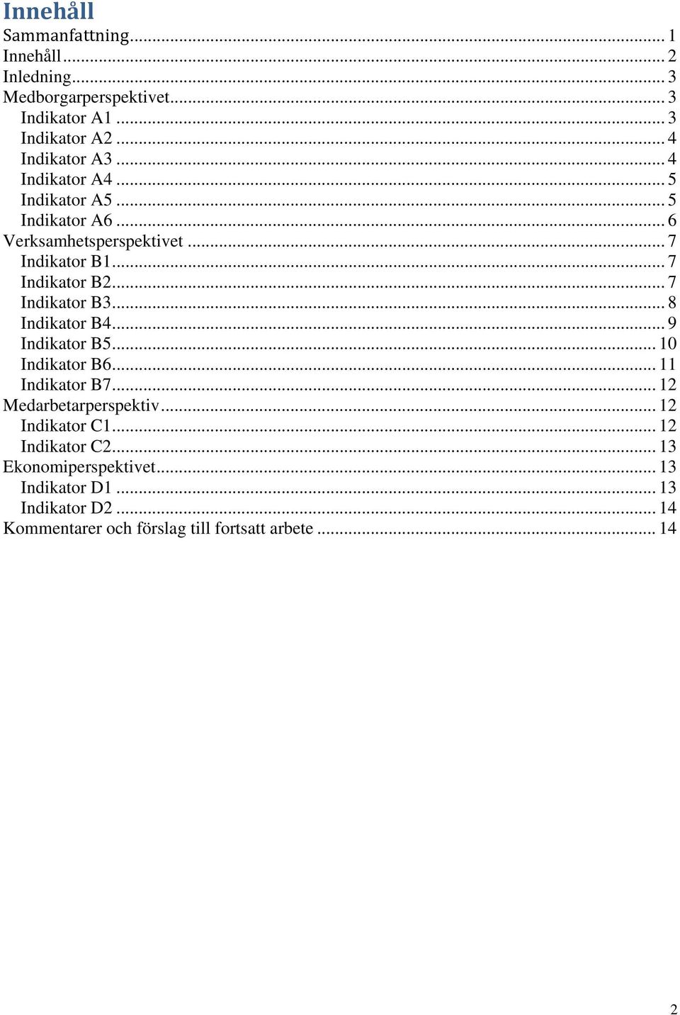 .. 7 Indikator B3... 8 Indikator B4... 9 Indikator B5... 10 Indikator B6... 11 Indikator B7... 12 Medarbetarperspektiv.