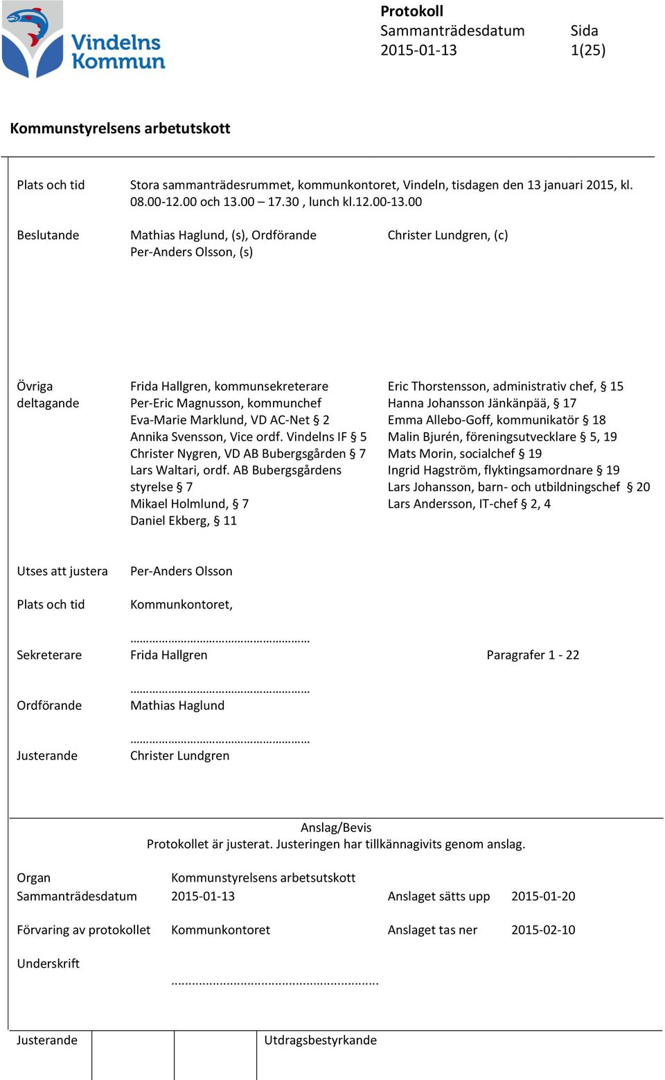 administrativ chef, 15 Hanna Johansson Jänkänpää, 17 Eva-Marie Marklund, VD AC-Net 2 Emma Allebo-Goff, kommunikatör 18 Annika Svensson, Vice ordf.