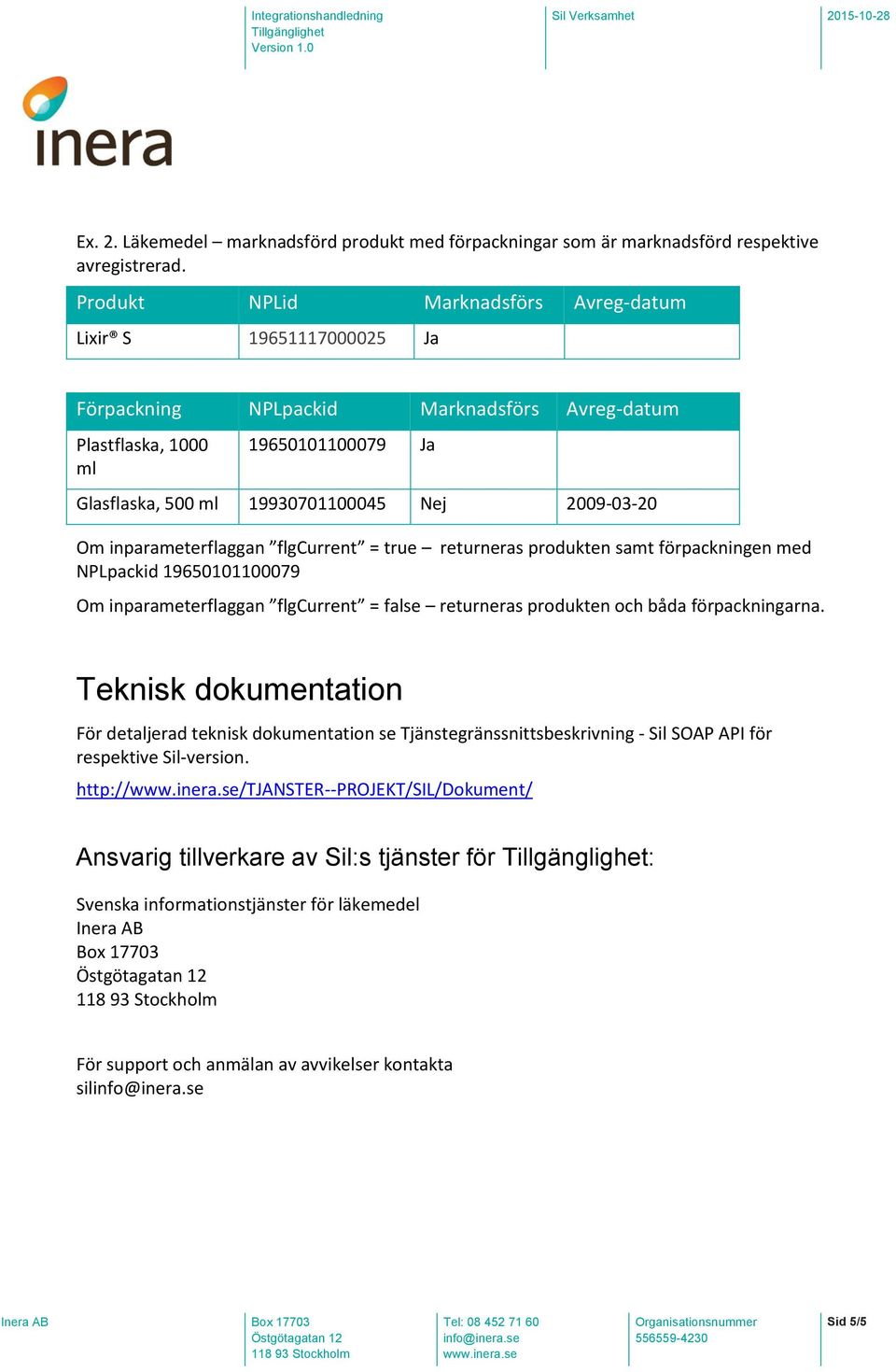 Om inparameterflaggan flgcurrent = true returneras produkten samt förpackningen med NPLpackid 19650101100079 Om inparameterflaggan flgcurrent = false returneras produkten och båda förpackningarna.