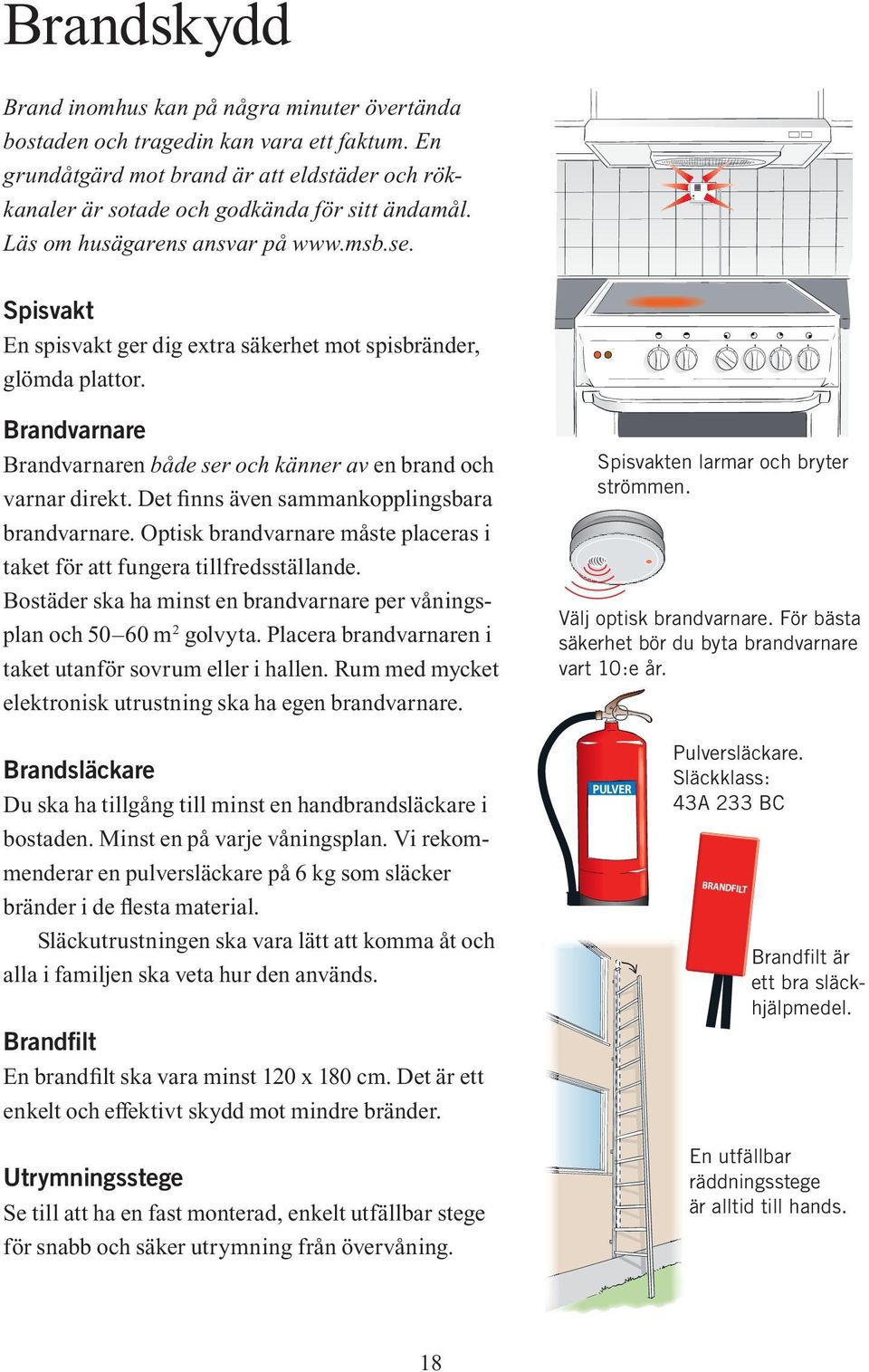 Det finns även sammankopplingsbara brandvarnare. Optisk brandvarnare måste placeras i taket för att fungera tillfredsställande.