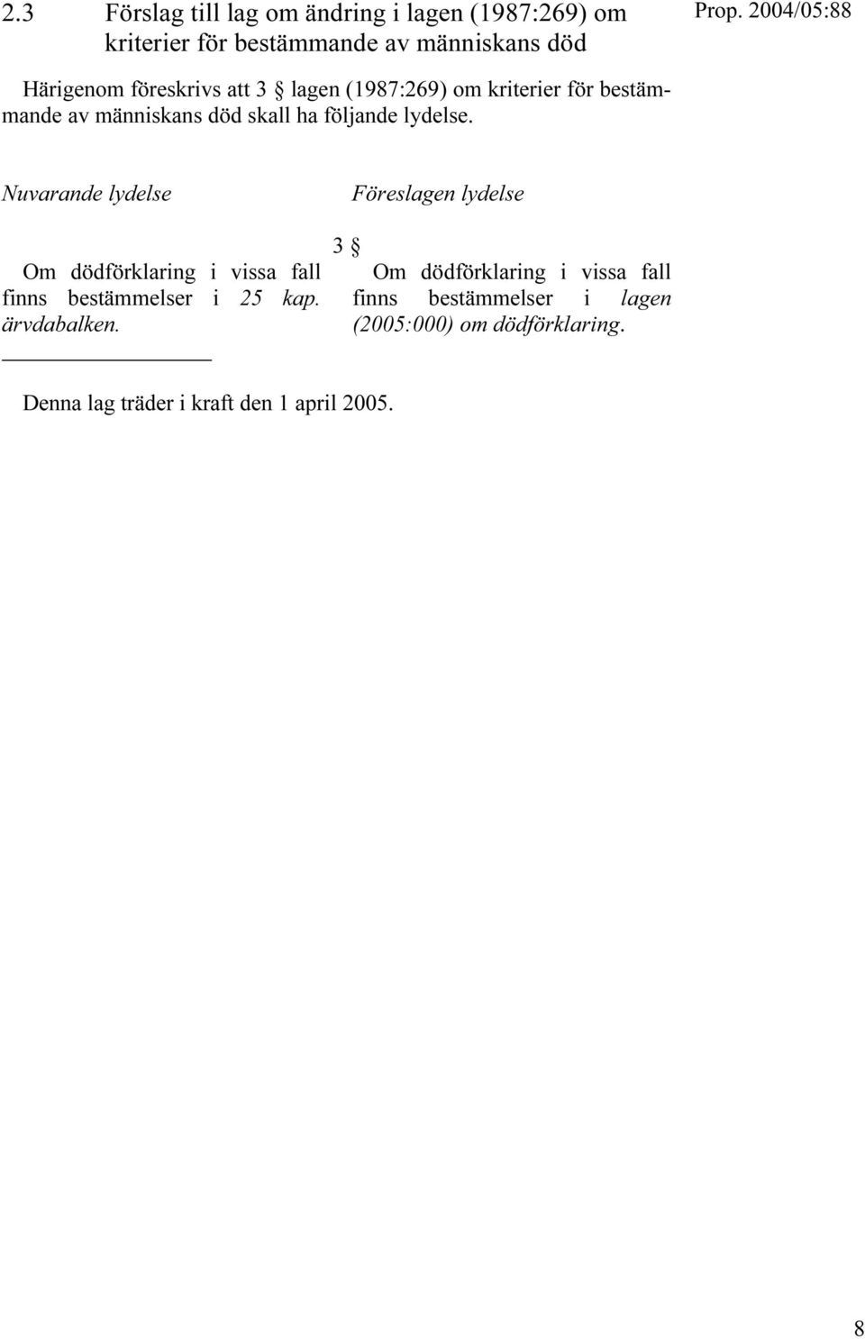 Nuvarande lydelse Om dödförklaring i vissa fall finns bestämmelser i 25 kap. ärvdabalken.