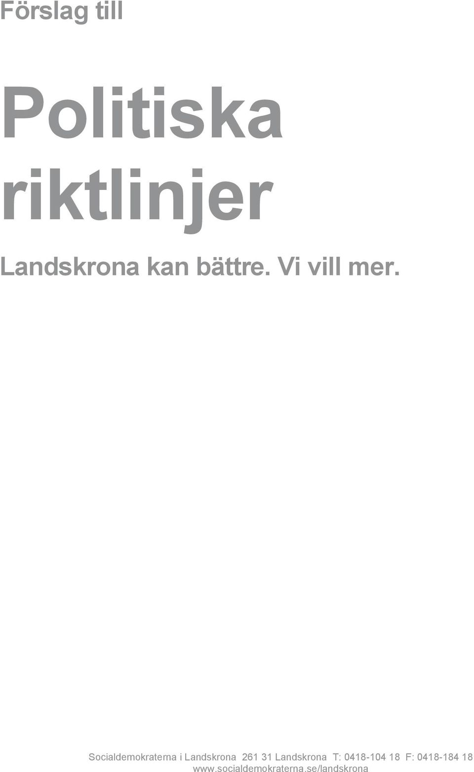 Socialdemokraterna i Landskrona 261 31