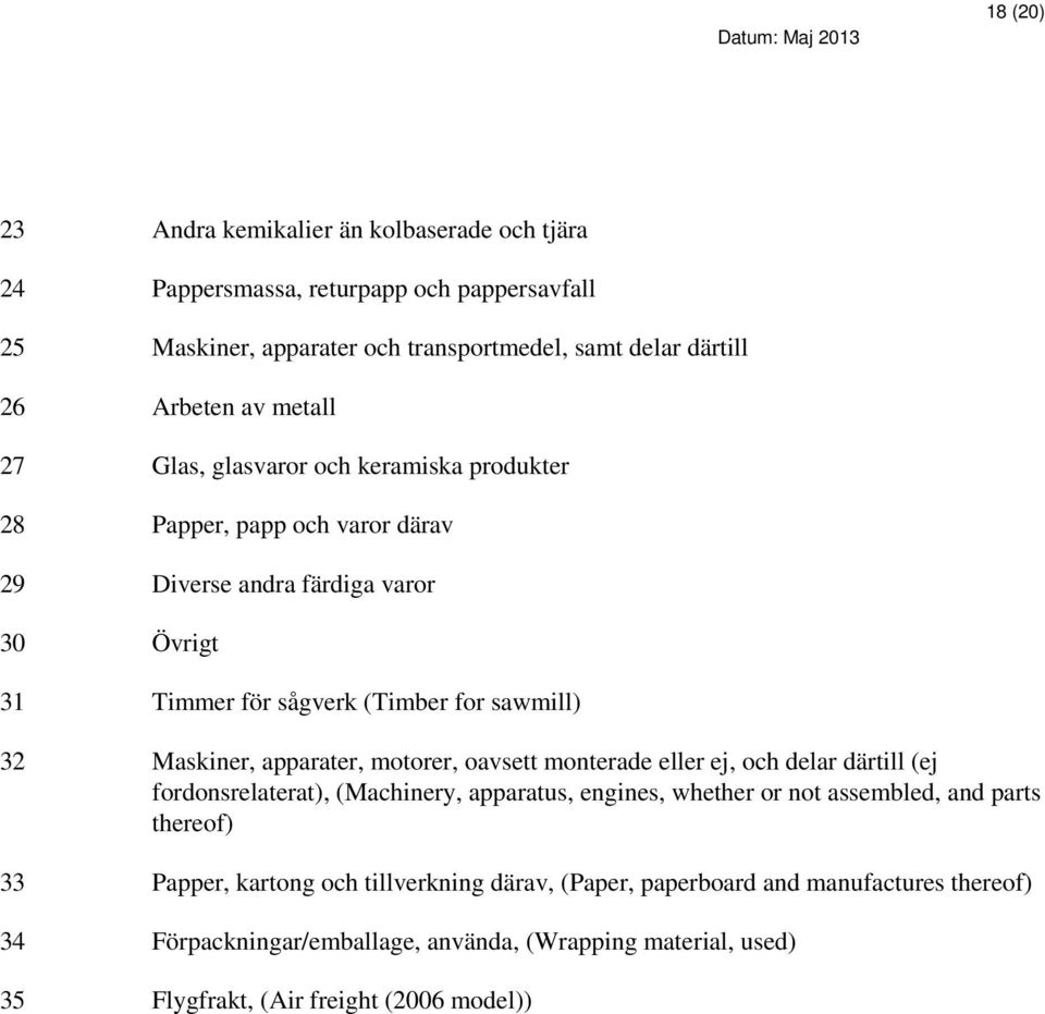 Maskiner, apparater, motorer, oavsett monterade eller ej, och delar därtill (ej fordonsrelaterat), (Machinery, apparatus, engines, whether or not assembled, and parts thereof)