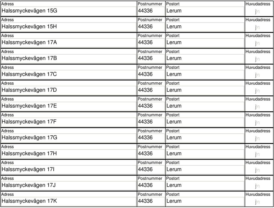 Halssmyckevägen 17E Halssmyckevägen 17F Halssmyckevägen 17G