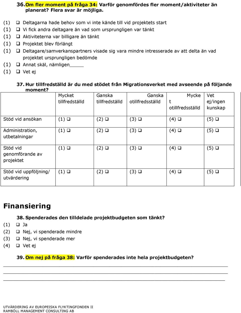 förlängt (1) Deltagare/samverkanspartners visade sig vara mindre intresserade av att delta än vad projektet ursprungligen bedömde (1) Annat skäl, nämligen (1) Vet ej 37.