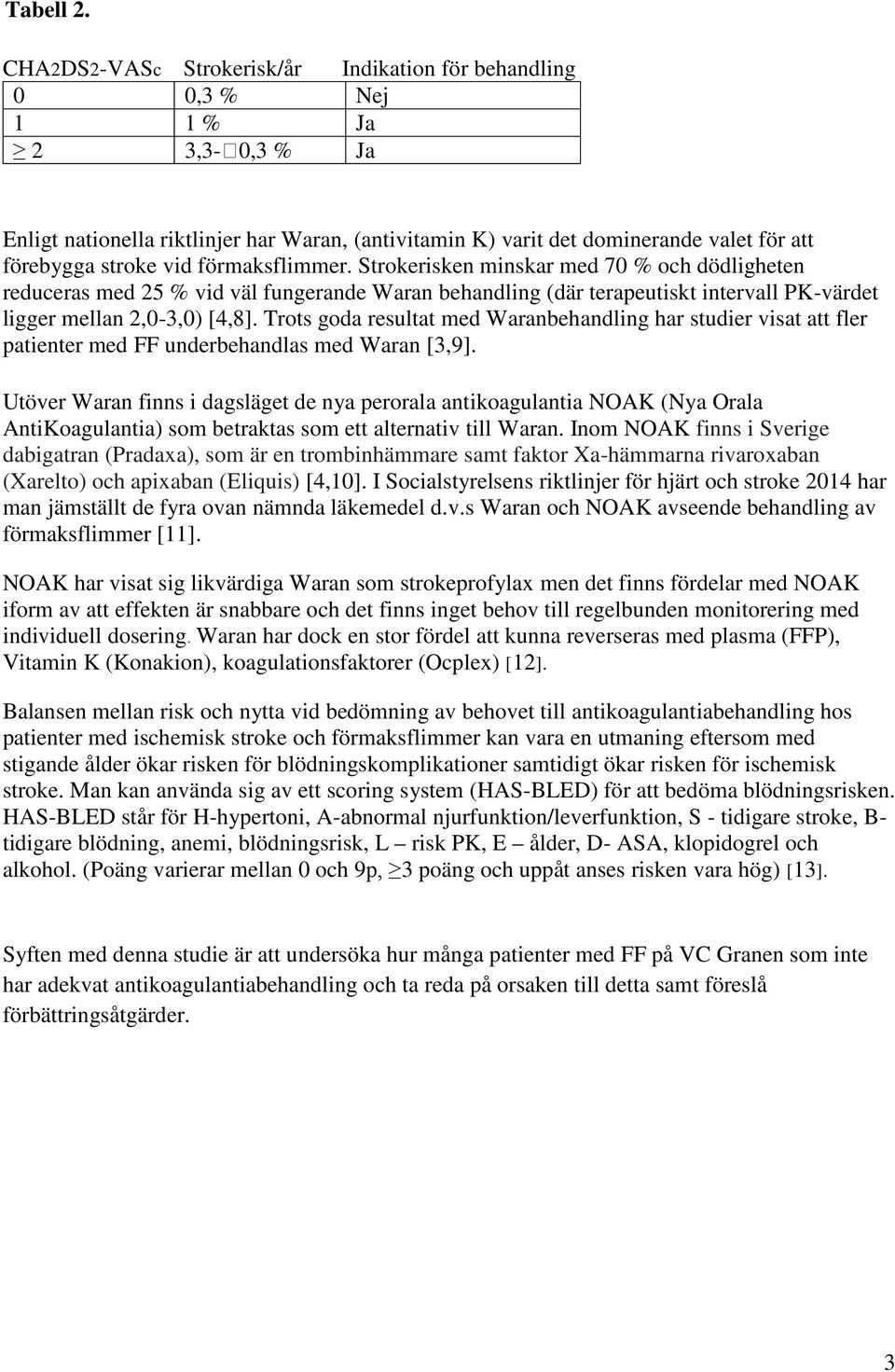 vid förmaksflimmer. Strokerisken minskar med 70 % och dödligheten reduceras med 25 % vid väl fungerande Waran behandling (där terapeutiskt intervall PK-värdet ligger mellan 2,0-3,0) [4,8].