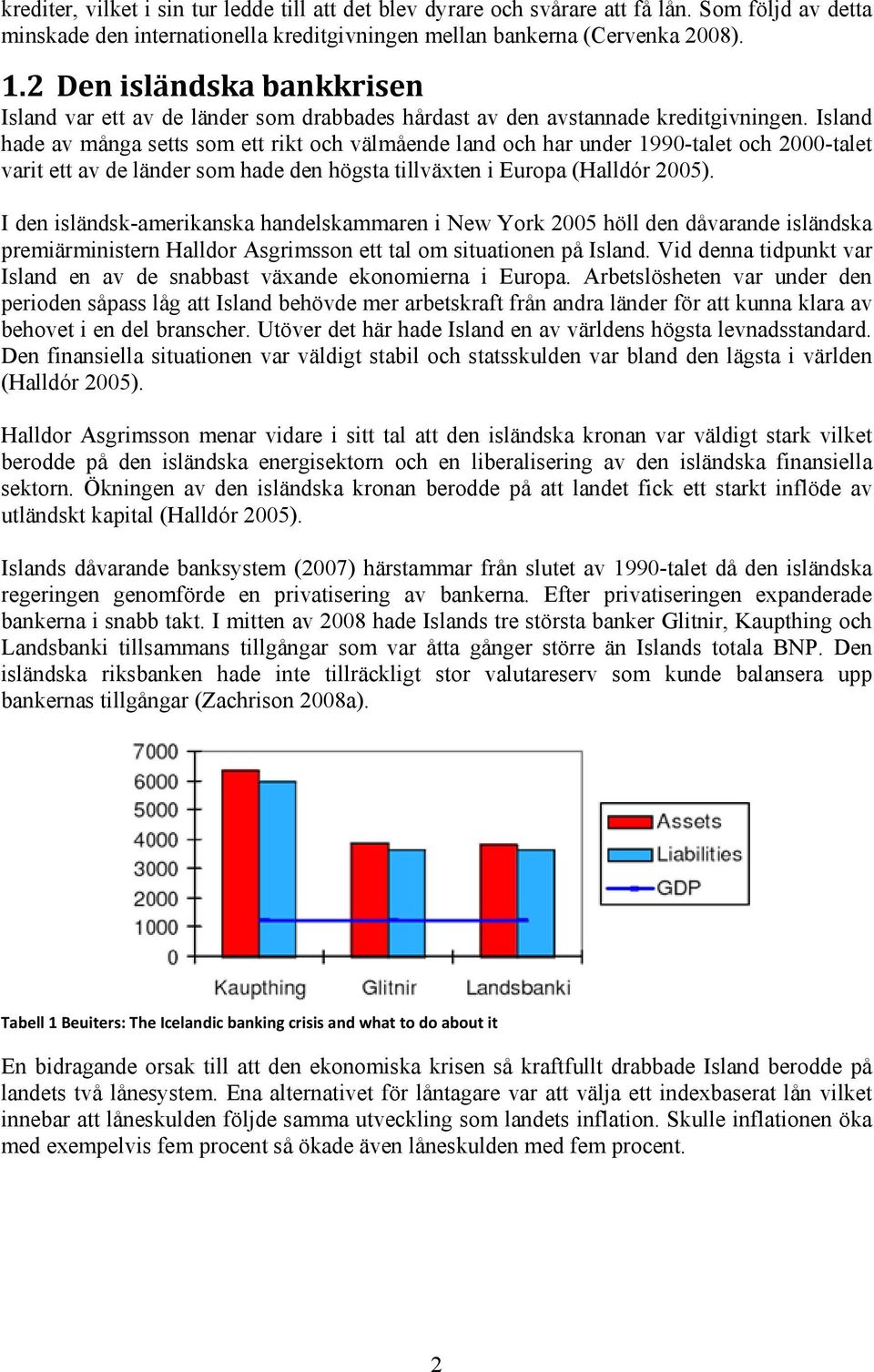 Island hade av många setts som ett rikt och välmående land och har under 1990-talet och 2000-talet varit ett av de länder som hade den högsta tillväxten i Europa (Halldór 2005).