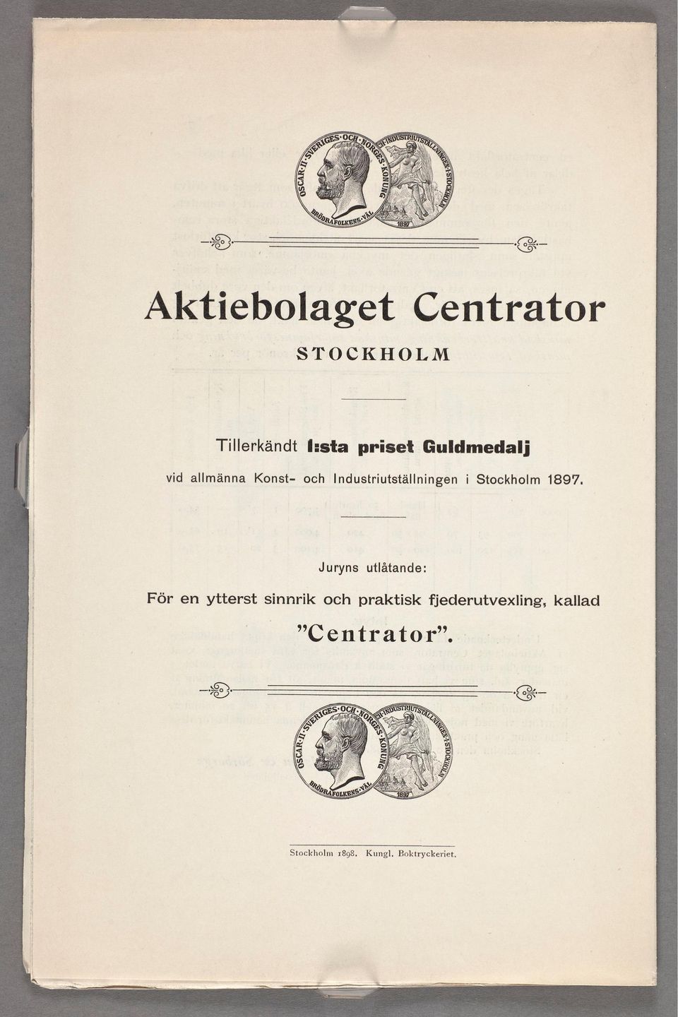 1897. J uryns utlåtande: För ytterst snnrk praktsk