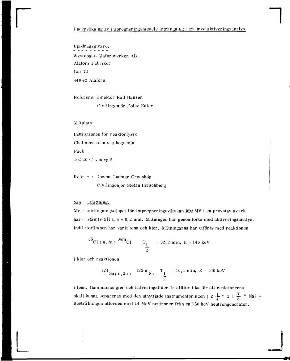 högskola Fack 402 20 '," iv borg 5 Rcfe?.^. Docent Gudmar Grosshög Civilingenjör Stefan Hirschberg San s.uifattning.