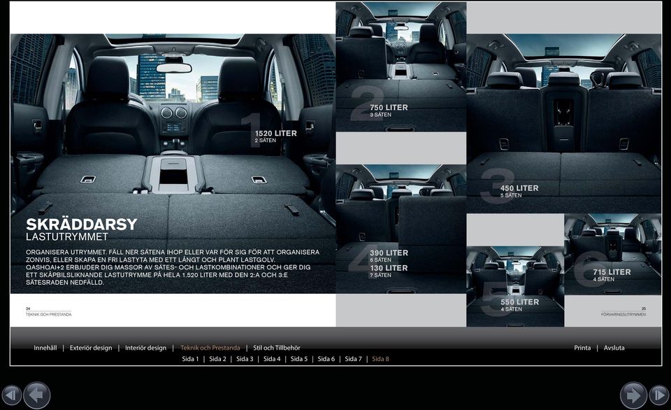 QASHQAI+2 ERBJUDER DIG MASSOR AV SÄTES- OCH LASTKOMBINATIONER OCH GER DIG ETT SKÅPBILSLIKNANDE LASTUTRYMME PÅ HELA 1.