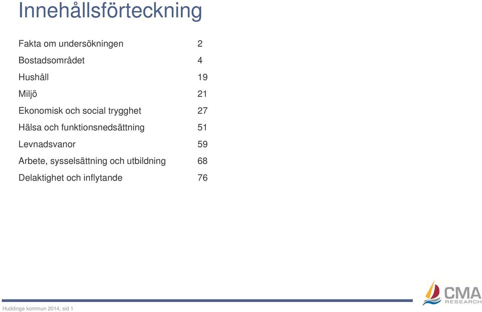 funktionsnedsättning 51 Levnadsvanor 59 Arbete, sysselsättning och