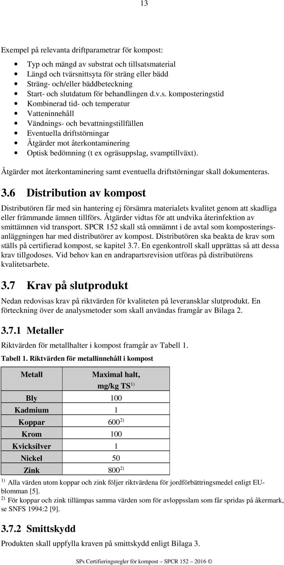 komposteringstid Kombinerad tid- och temperatur Vatteninnehåll Vändnings- och bevattningstillfällen Eventuella driftstörningar Åtgärder mot återkontaminering Optisk bedömning (t ex ogräsuppslag,