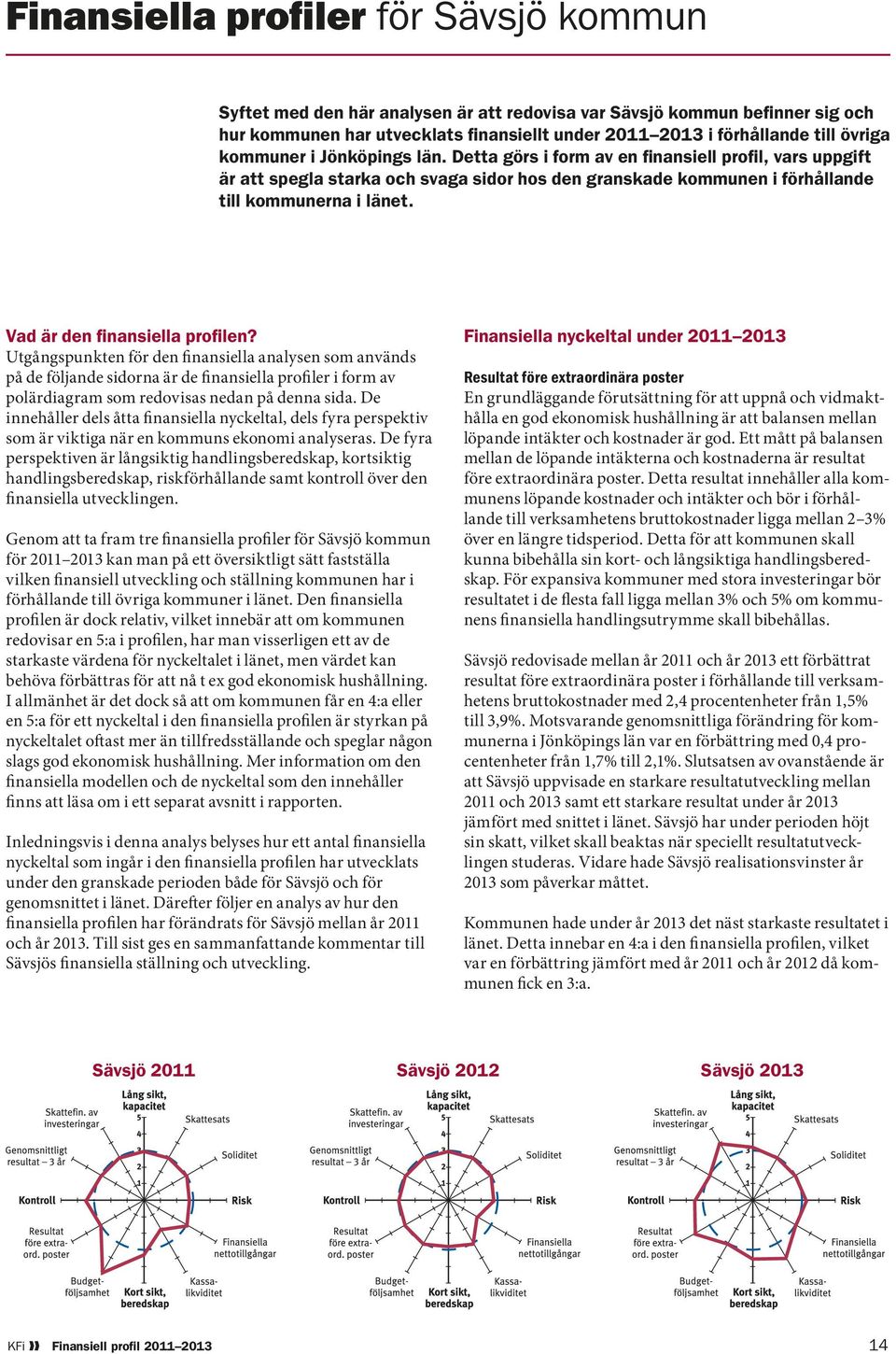 Vad är den finansiella profilen? Utgångspunkten för den finansiella analysen som används på de följande sidorna är de finansiella profiler i form av polärdiagram som redovisas nedan på denna sida.