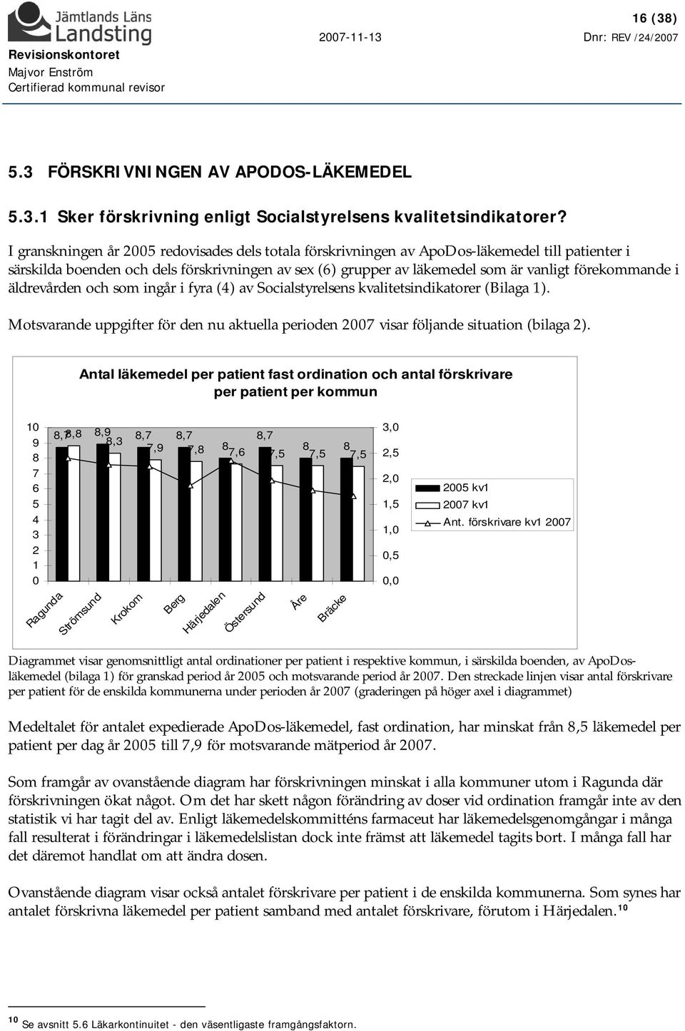 förekommande i äldrevården och som ingår i fyra (4) av Socialstyrelsens kvalitetsindikatorer (Bilaga 1). Motsvarande uppgifter för den nu aktuella perioden 2007 visar följande situation (bilaga 2).