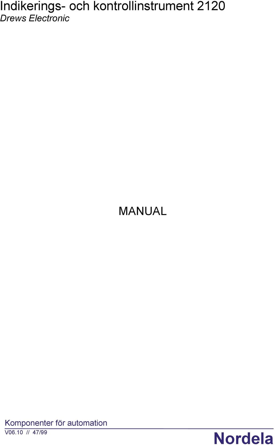 Drews Electronic MANUAL