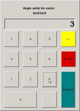 Försäljning av flera av samma vara Om man säljer flera av samma vara, kan knappen Antal stk. användas. Det är viktigt att det är exakt samma vara som ska säljas ett flertal gånger (dvs.