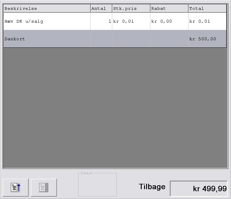 Välj *Betalning. Välj sedan Terminal om det finns en integrerad bankkortsterminal. Om det är en analog bankkortsterminalväljer Ni Euroline/Amex.