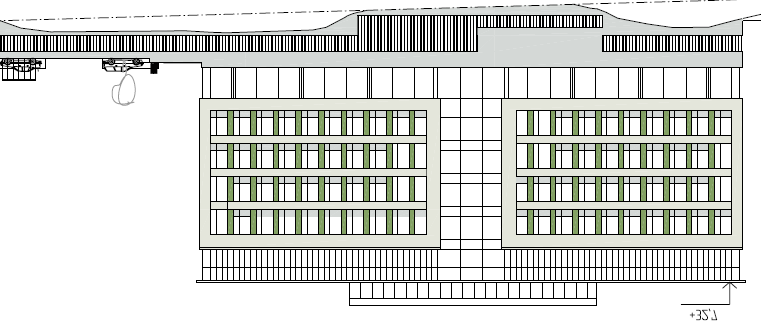 N Figur 4.2. Planerad kontorsbyggnad i entréplan. (Berg Arkitektkontor, 070904) Figur 4.3.