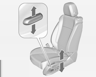 Stolar, säkerhetsfunktioner 43 Elektrisk nedfällning av säte Lyft frigöringsspaken och fäll ryggstödet framåt. Sätet glider automatiskt framåt till ändläget.