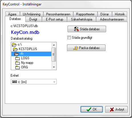 7 Inställningar Inställningsmenyerna i KeyControl varierar beroende på programversion och på vilka extramoduler som är installerade.
