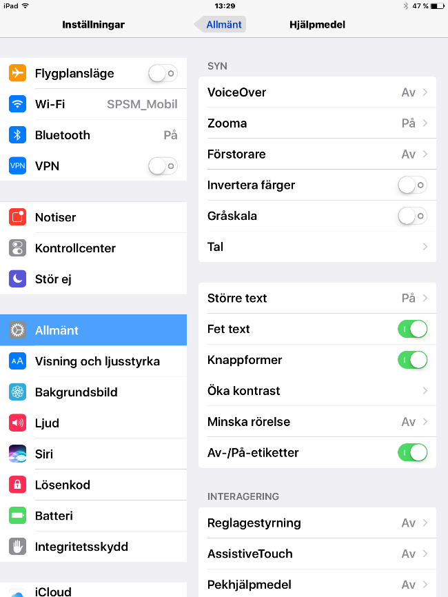 Den här publikationen beskriver funktioner och inställningar i IOS version 10.