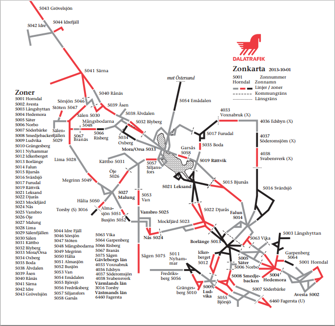 4.4 Stadszon Mora, Borlänge, Falun, Ludvika för resa med Dalatrafik Stadszon Mora, Borlänge, Falun, Ludvika