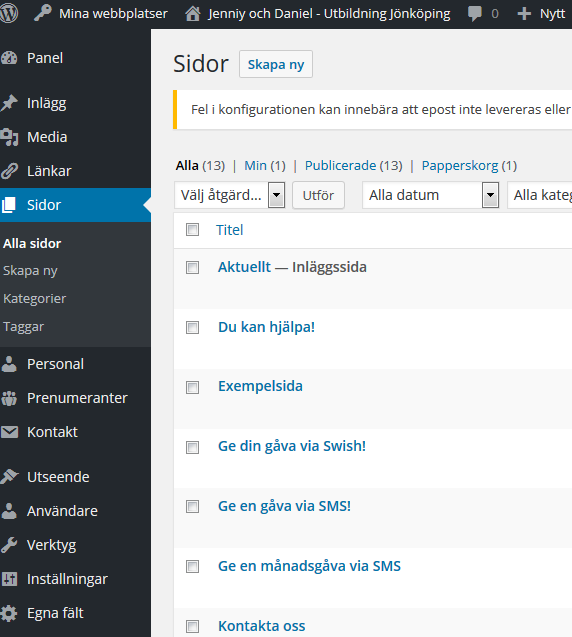 5. Lägg till utvalda artiklar till din sida. Nu när du kikade på din sida tyckte du den såg lite tom ut. Du vill ha lite puffar på höger sida ovanför prenumerationsfunktionen.