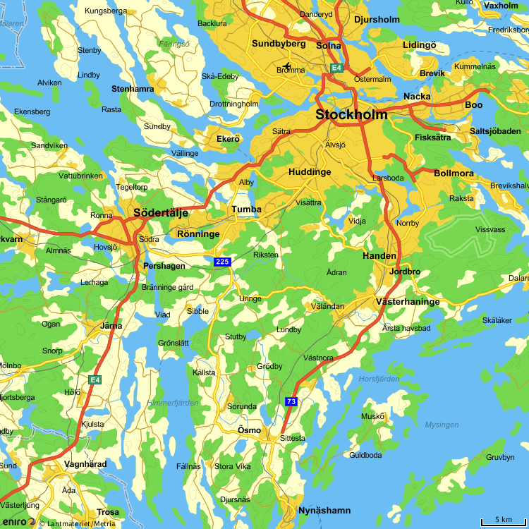 Inledning 1.1 Bakgrund Väg 73 binder samman Stockholm med de södra förorterna och i förlängningen Nynäshamn. Gudöbroleden (mot Tyresö) har i sin tur stor lokal betydelse, se karta 1.
