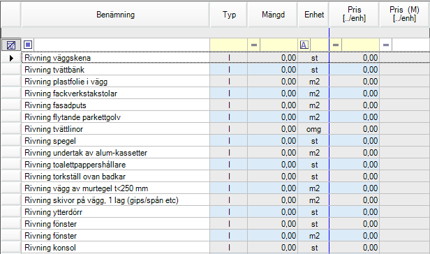 förutbestämda rubriker. Även dessa rubriker går att justera utifrån användarens önskemål och projektets omfattning.