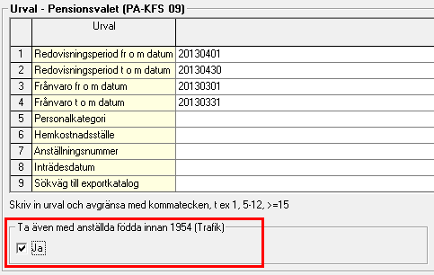 FLEX Lön Användarmeddelande (januari 2014) 16 PA-KFS 09 Redigerbart läge När du tar ut pensionsfilen till PA-KFS 09 får du nu en möjlighet att redigera alla uppgifter innan filen skapas.