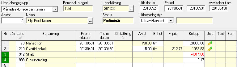 FLEX Lön Användarmeddelande (januari 2014) 27 Retroaktiv lön Transaktioner utan datum Funktionen för beräkning av retroaktiv lön bygger på att man har datum på transaktionerna för att systemet ska