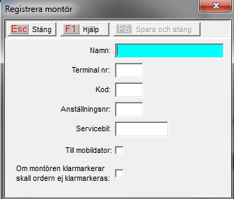 6 Registrera montörer Montörer ska läggas till för att de ska kunna logga in i Linkan. Inloggningen i Linkan behövs därför att ni ska kunna se vem som har skickat in en order.