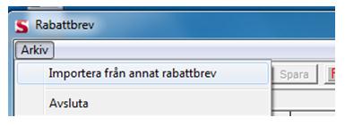 8 Tryck slutligen F9 Start import av frekventa artiklar. 2) Genom import från annan prislista Gå in under Artikelregister, välj Arkiv och Importera från annan prislista.