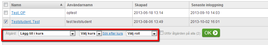 Lägga till användare i en kurs Lägga till enstaka användare i en kurs Välj fliken Administratör och klicka på Användare och åtkomstbehörigheter.