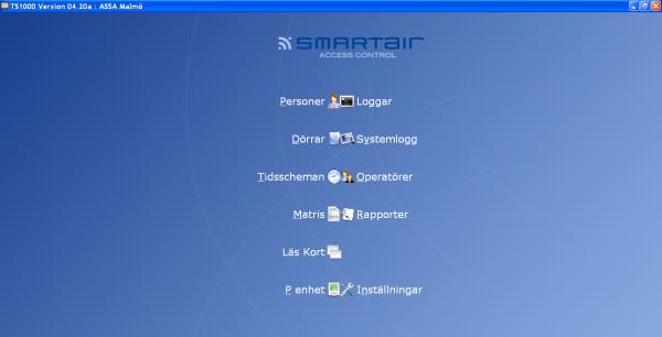 Minimikrav pc: Pentium III, 128MB RAM 640x480 skärm, 256 färger, >30MB tillgänglig plats på disk. 1 COM port till kodare och handterminal (alternativt 1 port till varje enhet).