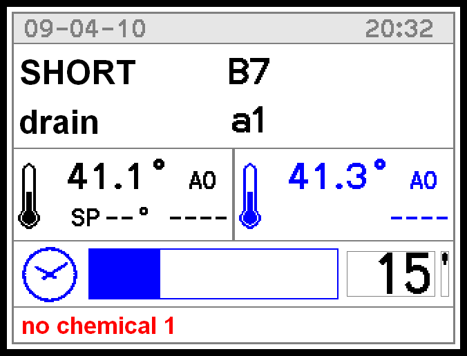 Informationer på displayen Maskinen in stand-by: Du kan öppna dörren. Dörren är inte låst. Cykel pågår: Du kan se temperatur, fas, återstående tid etc. Du kan inte öppna dörren. Dörren är låst.