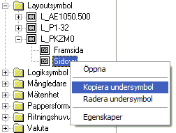 210 Elwin användarehandbok 10.21.6 Kopiera undersymbol i layoutsymbol En layoutsymbols undersymbol kan kopieras och sen klistras in som en kopia.