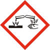 Hazard Pictogram(s) Signalord Faroangivelser FARA H302 - Skadligt vid förtäring H314 - Orsakar allvarliga frätskador på hud och ögon H290 - Kan vara korrosivt för metaller Skyddsangivelser P102 -