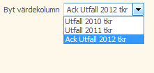 Raindance 2013 Handledning för uppföljningsansvariga ver 1.2 2013-10-24 I vissa rapporter (t ex Rapporten R80) kan du välja vilket år som diagrammet ska visas för.