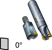 ROT - SW Pinnfräs Diameter 0,500 1,500 tum CoroMill 390 RÄSNIN Cylindrisk Weldon ängad koppling Skärstorlek 11, 17 l 1 = programmeringslängd Tumutförande K Beställningskod Dimensioner, tum Dc tum