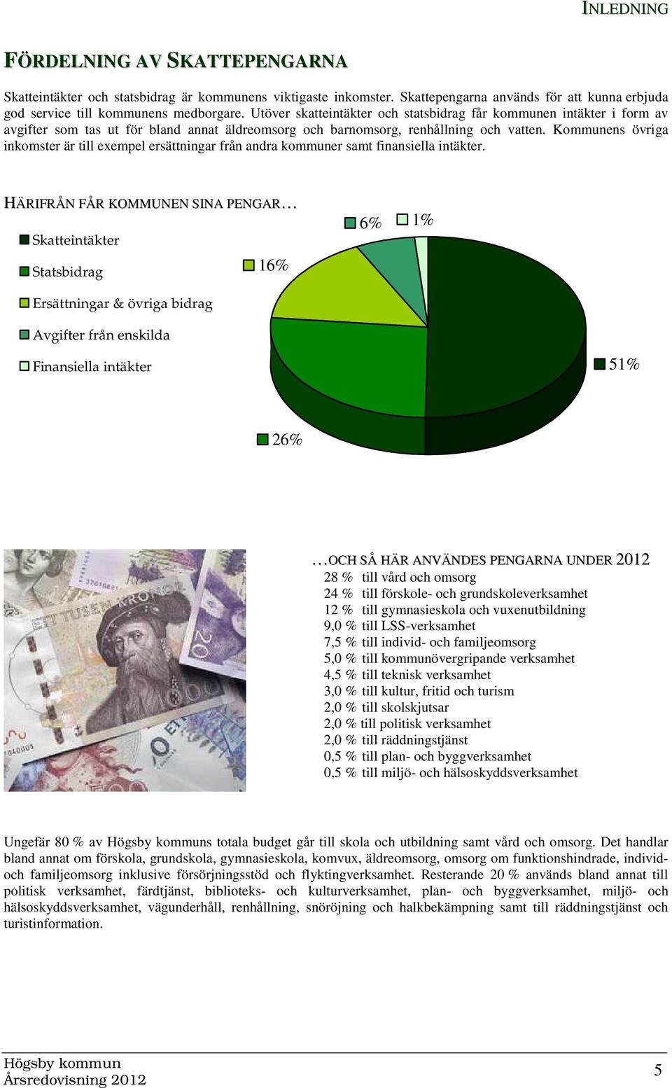 Kommunens övriga inkomster är till exempel ersättningar från andra kommuner samt finansiella intäkter.